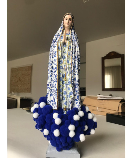 imagem nossa senhora, nossa senhora fatima, souvenir,  lembrança, santa artesanato pintada a mao,