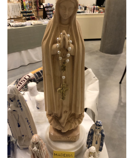 imagem nossa senhora, nossa senhora fatima, souvenir,  lembrança, santa artesnato pintada a mao